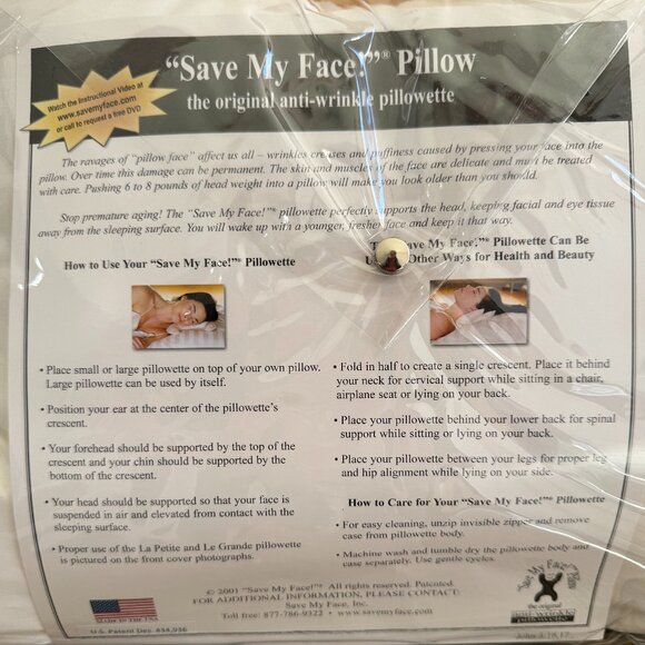 Save My Face - LARGE - Beauty Pillow - 280 Thread Count:  NIB - Picture 5 of 6